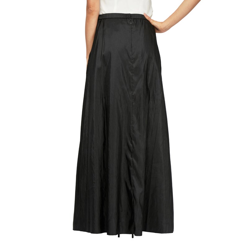 Alex Evenings Women's Long Ballgown Skirt, Black Taffeta, XL - Image 2